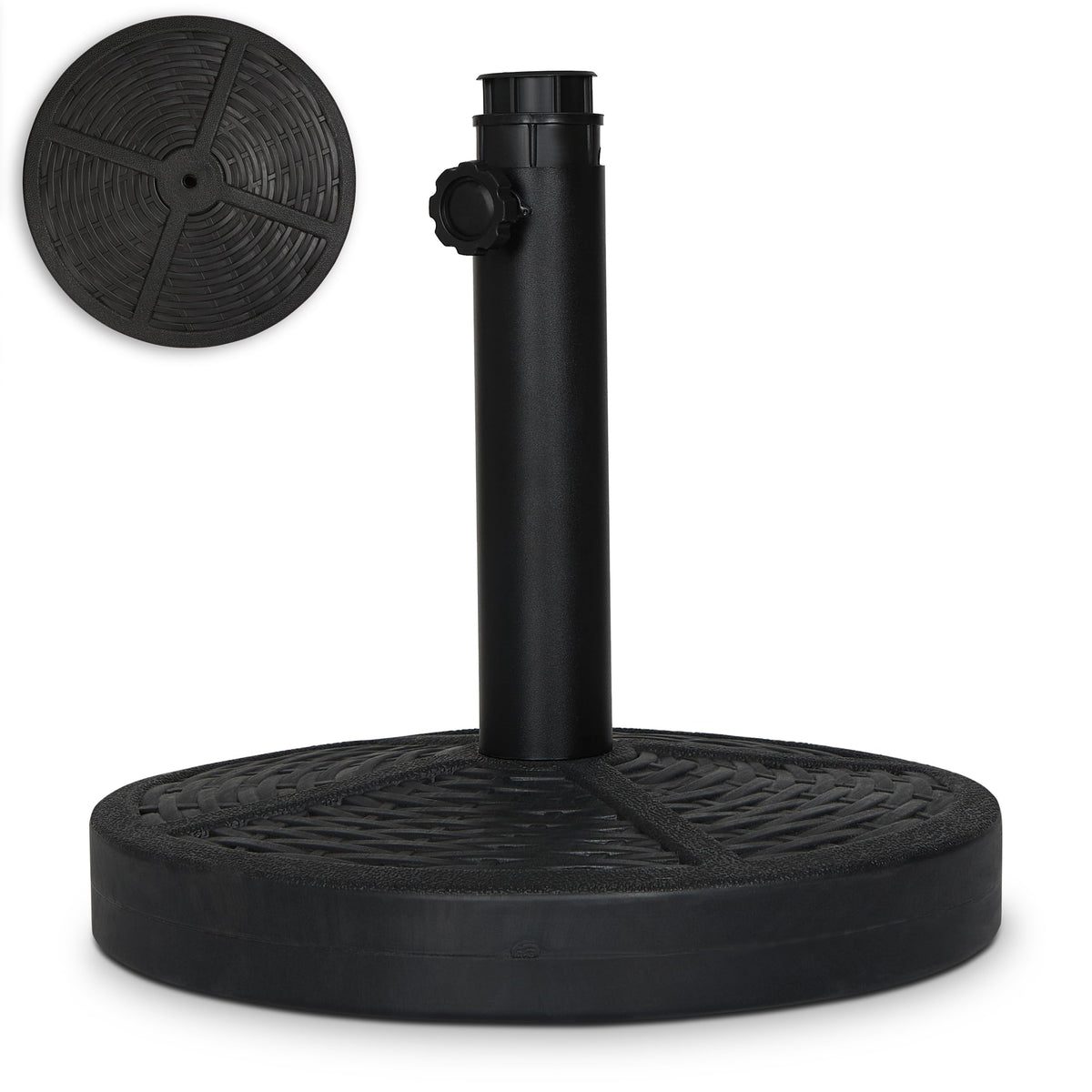 Backyard Expressions umbrella base heavy-duty stability for windy patios