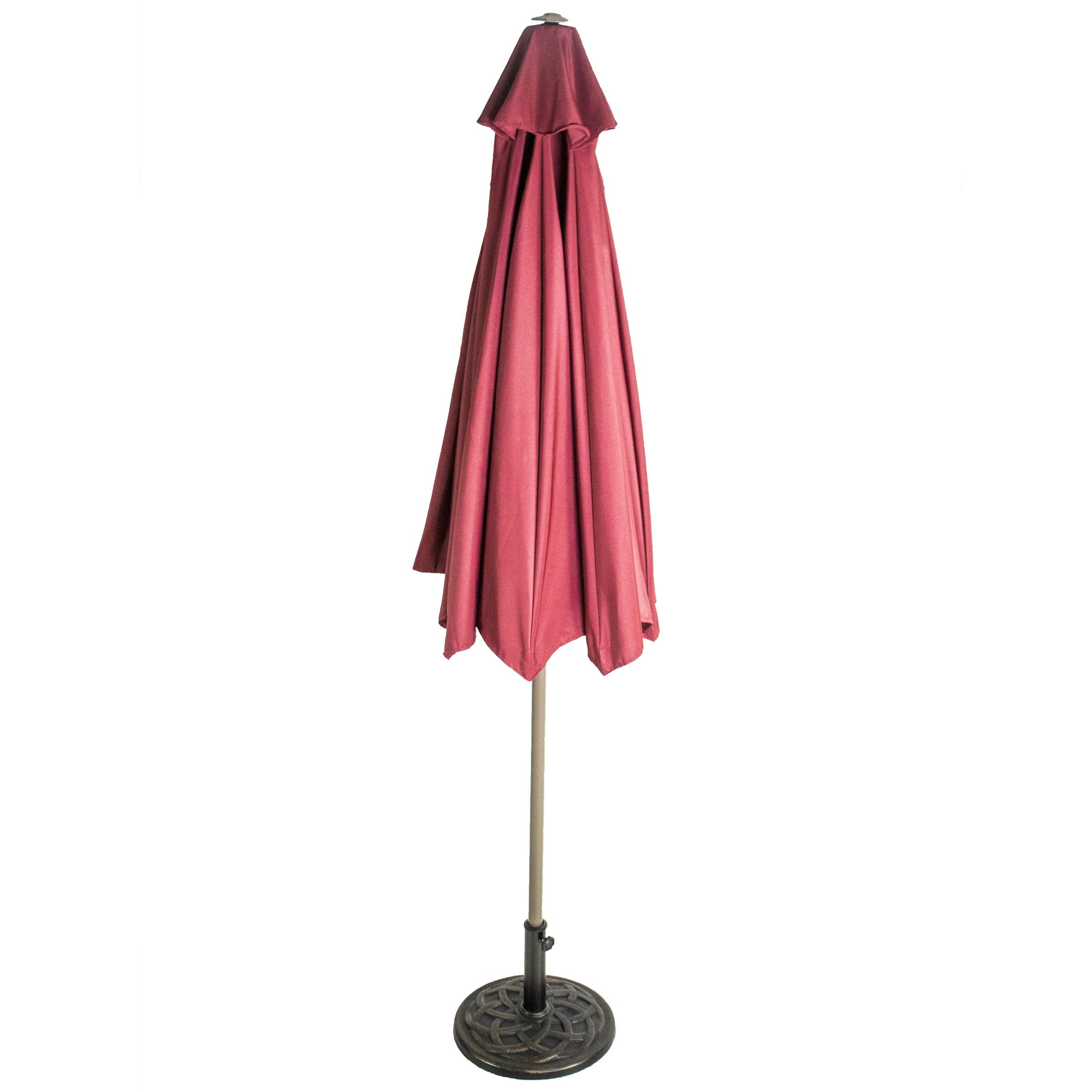 Backyard Expressions umbrella base with adaptors included for versatile sizing
