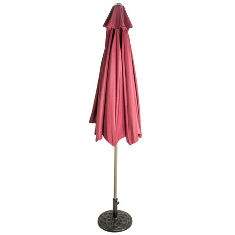 Backyard Expressions umbrella base with adaptors included for versatile sizing