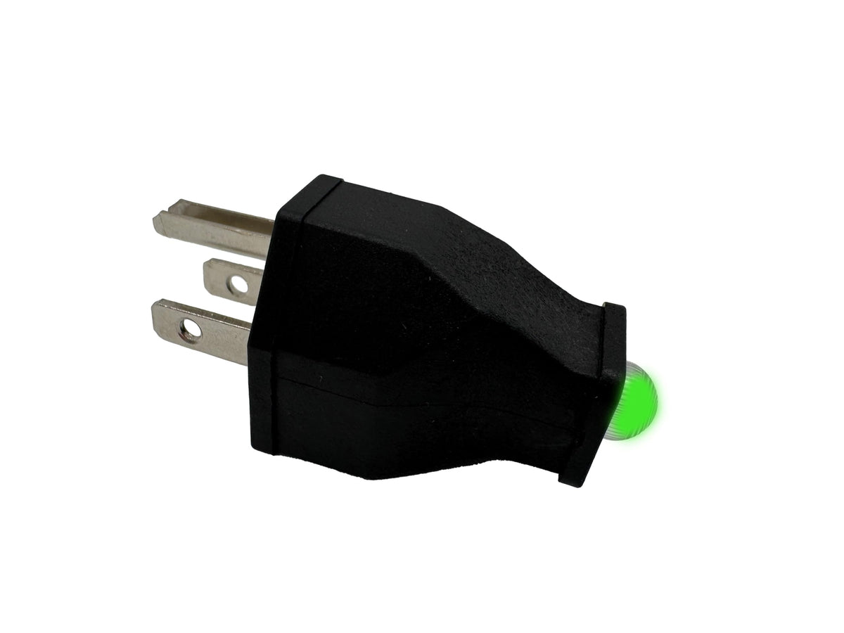 Bad Wolf Neutral Ground Bonding Plug with LED shows bonding status on portable generator.