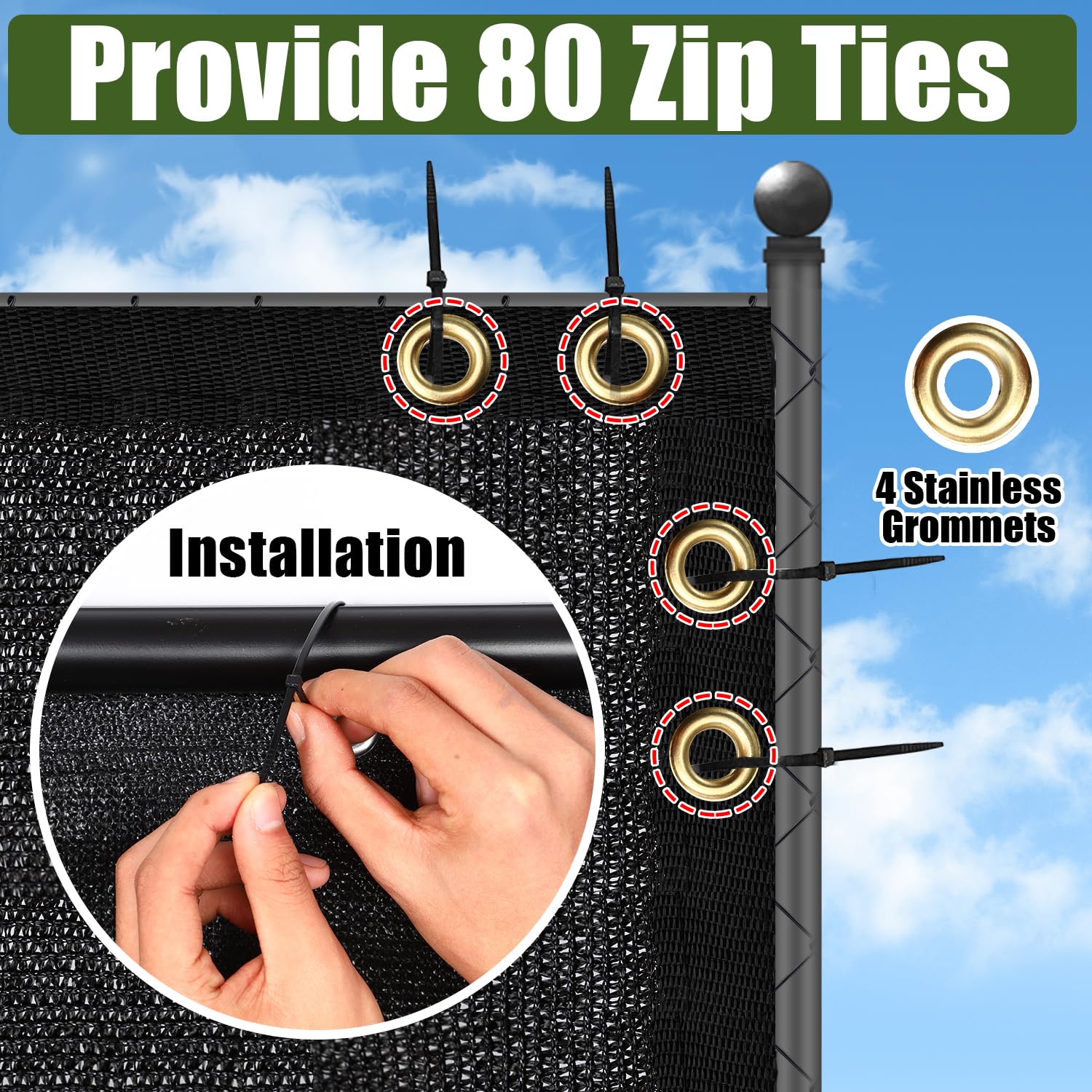 BADAO copper grommets and corner design enable durable, secure installation