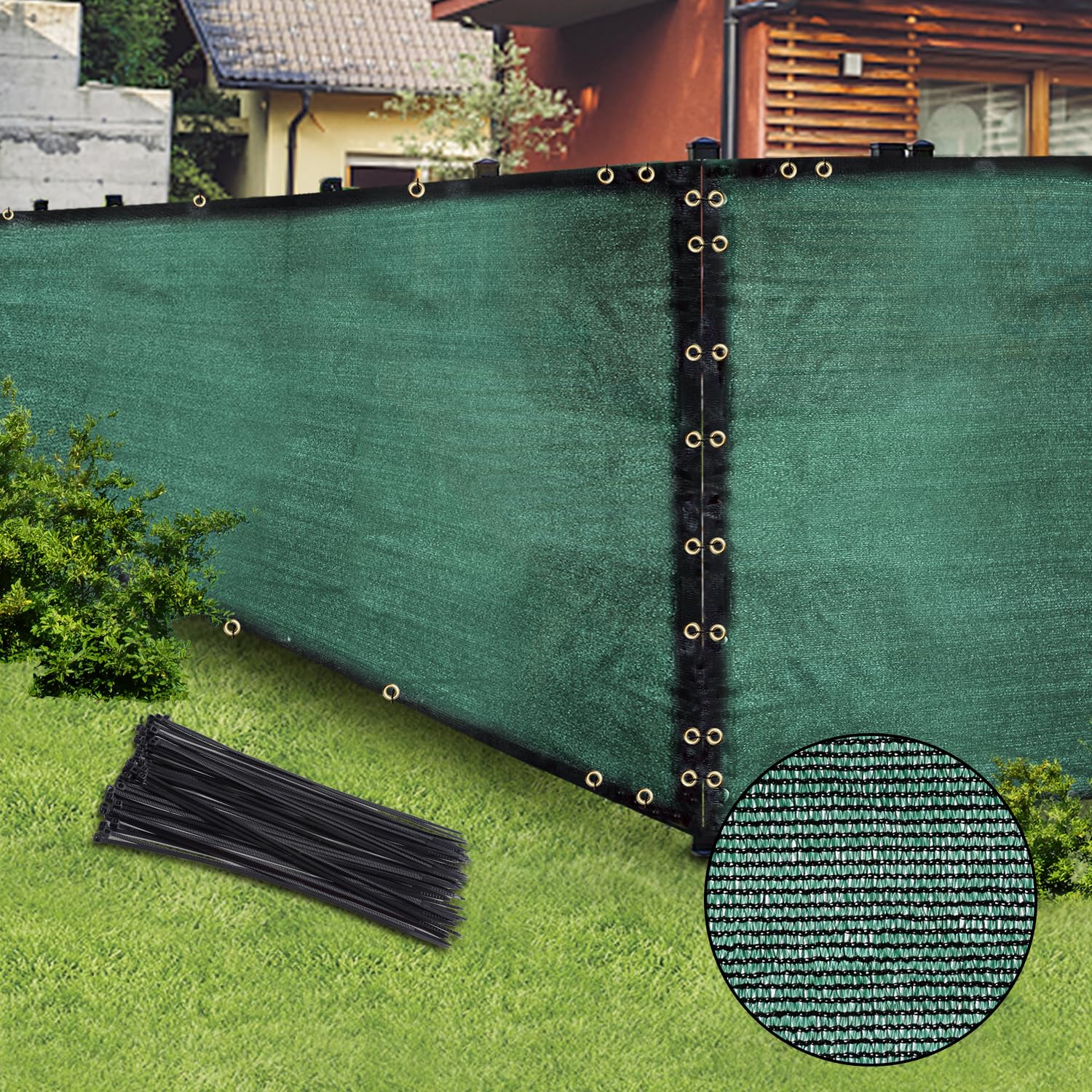 BADAO green 5ft x 50ft privacy screen fence for private backyard spaces
