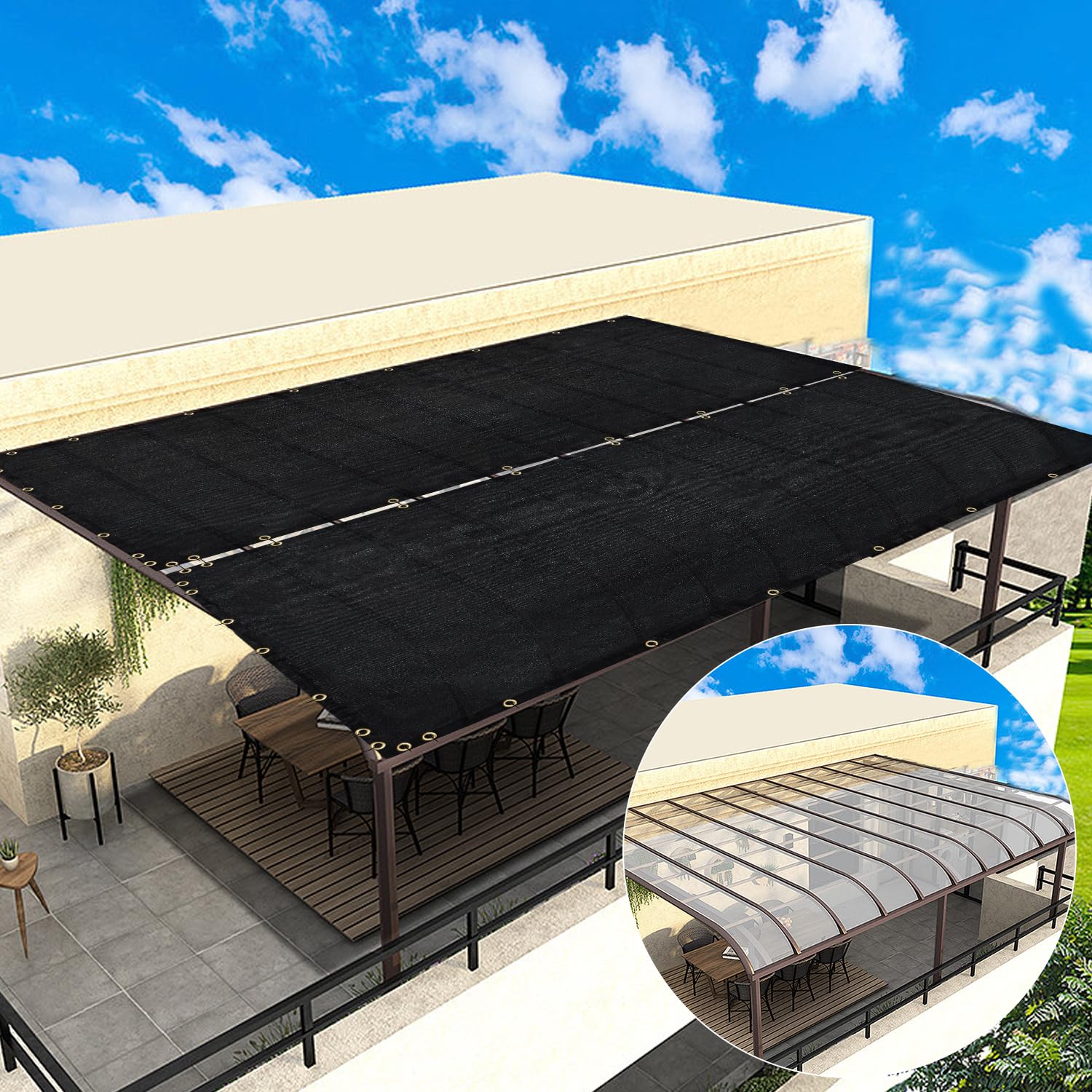 BADAO 6ft x 50ft privacy screen shaping an intimate outdoor space