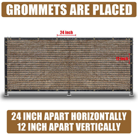Close-up shows copper grommets on the BADAO screen for durable mounting.