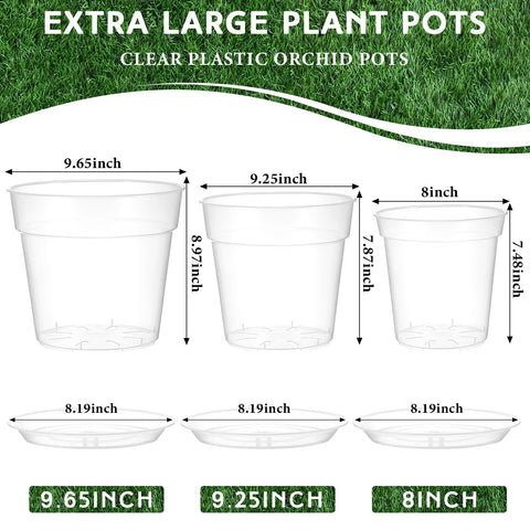 Baderke clear nursery pot 9-25 inch with drain holes supports healthy root development