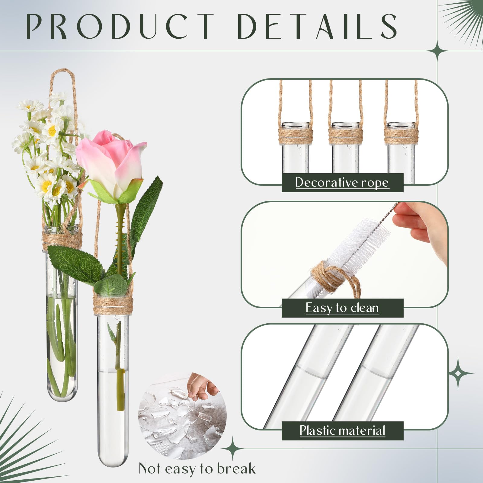 Baderke clear plastic tubes: durable, reusable propagation vessels.
