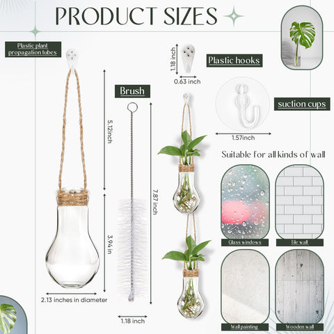 Baderke propagation tubes and hooks shown in a hanging setup for versatile placement