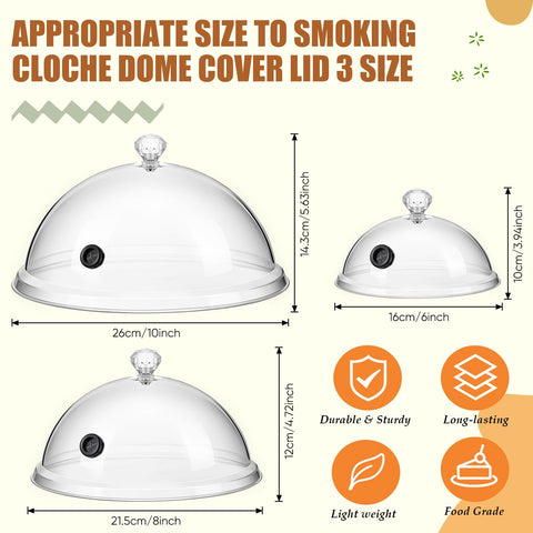 Baderke smoke dome 8 inch clear enhances presentation while sealing flavors