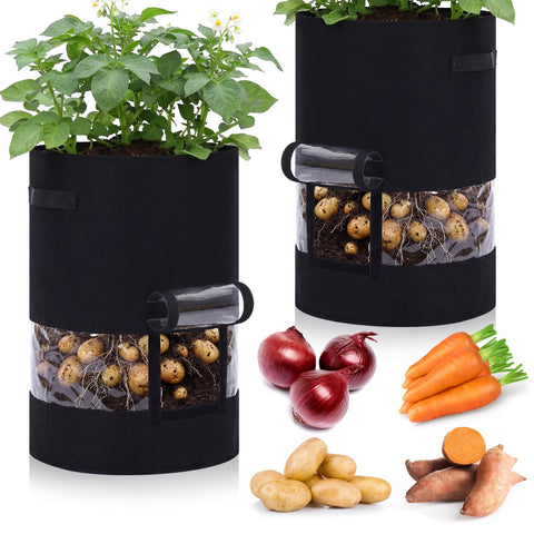 Baderke visible potato grow bag with harvest window for easy monitoring