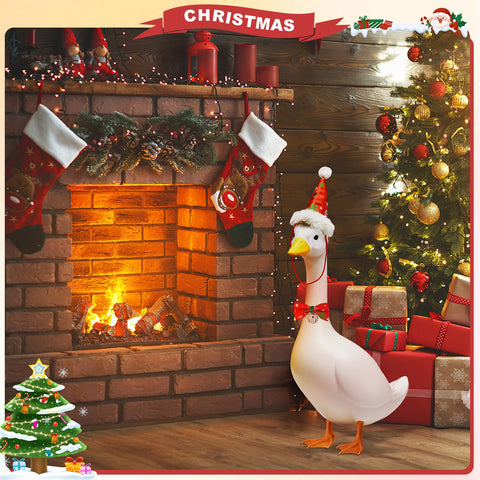 Bafeil 4th of July goose outfit with patriotic accents for patio decor.