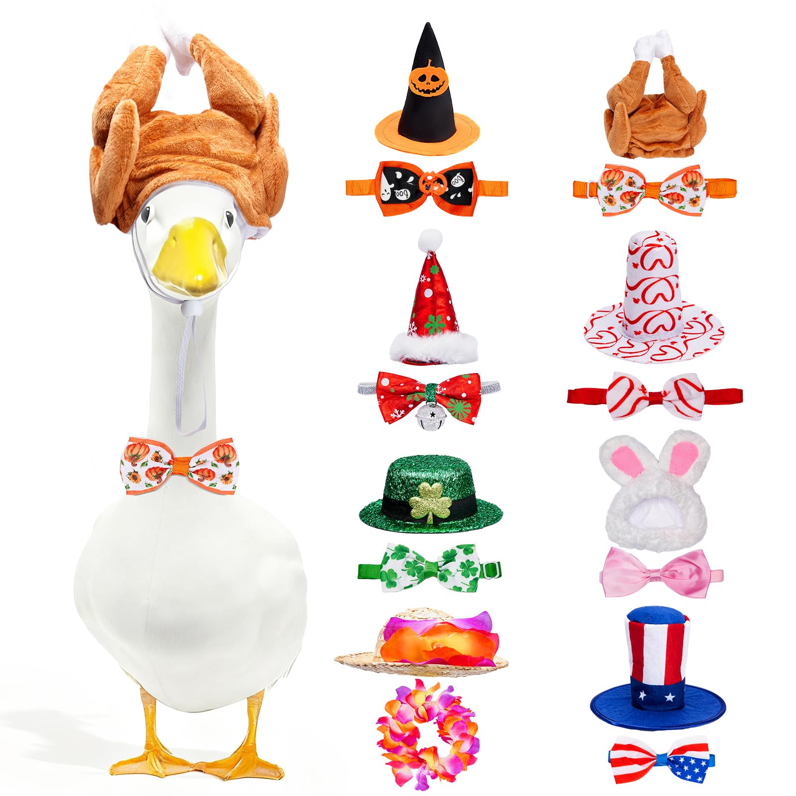 Bafeil All-season garden decor goose outfit set for lawn geese.