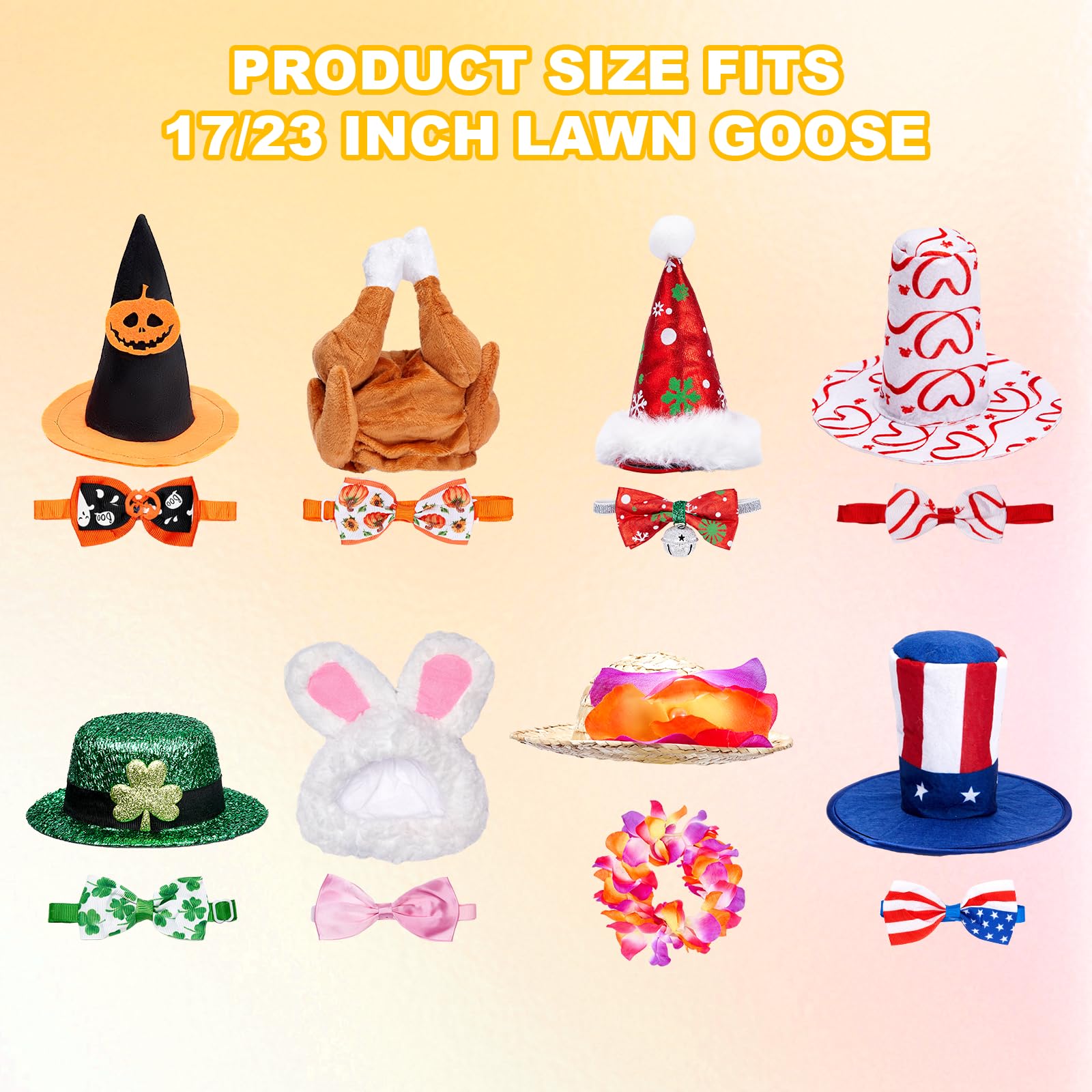 Bafeil Easter goose outfit with hat and tutu collar for seasonal yard charm.