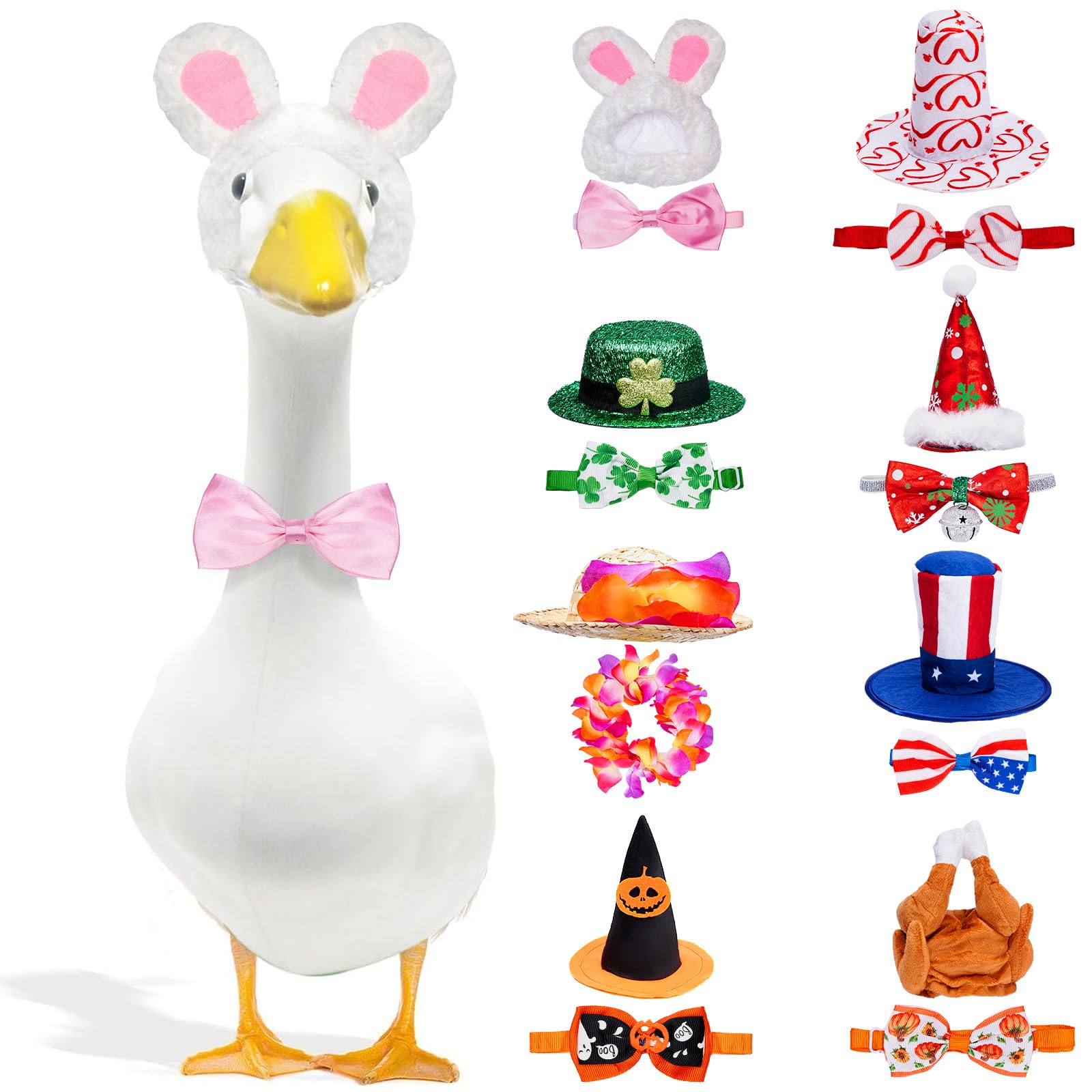 Bafeil St. Patrick's Day goose outfit with hat and bow tie for festive curb appeal.