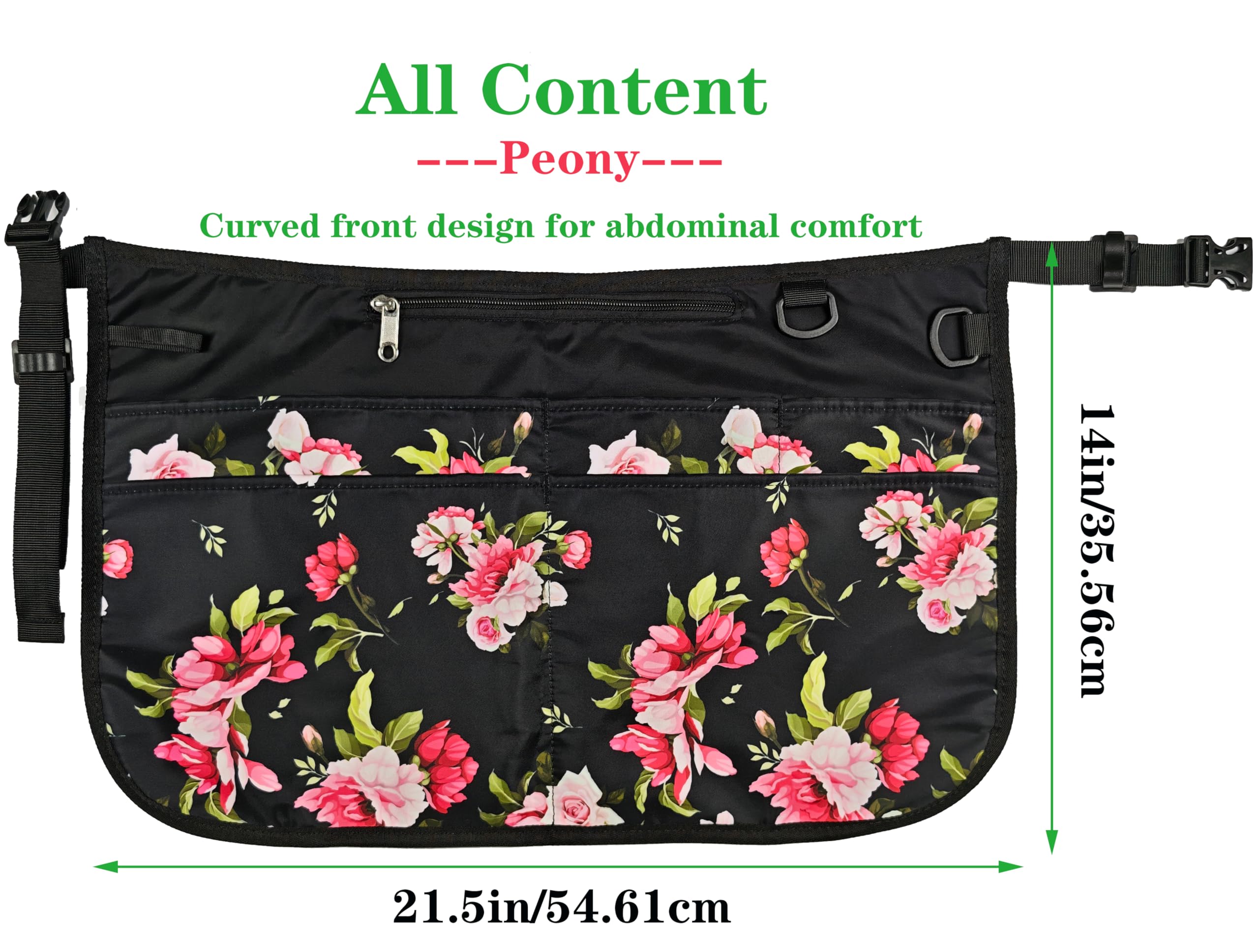 Adjustable waist belt fits 23 to 52 inches for a comfortable reach.