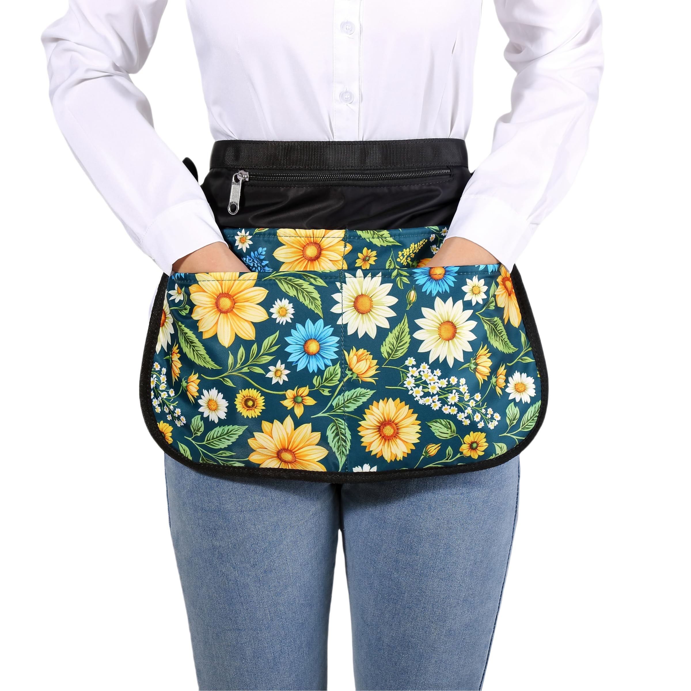 Bafelia apron featuring an easy-snap buckle for quick on/off.