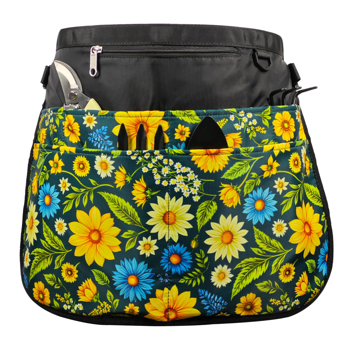 Bafelia garden apron with seven pockets keeps tools organized.