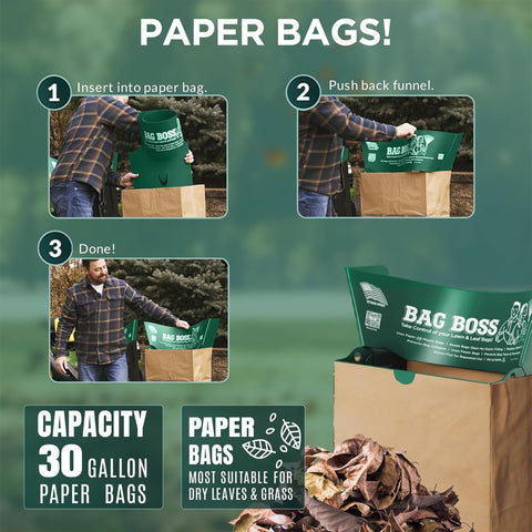 Bag Boss folds flat, saving space when not in use.