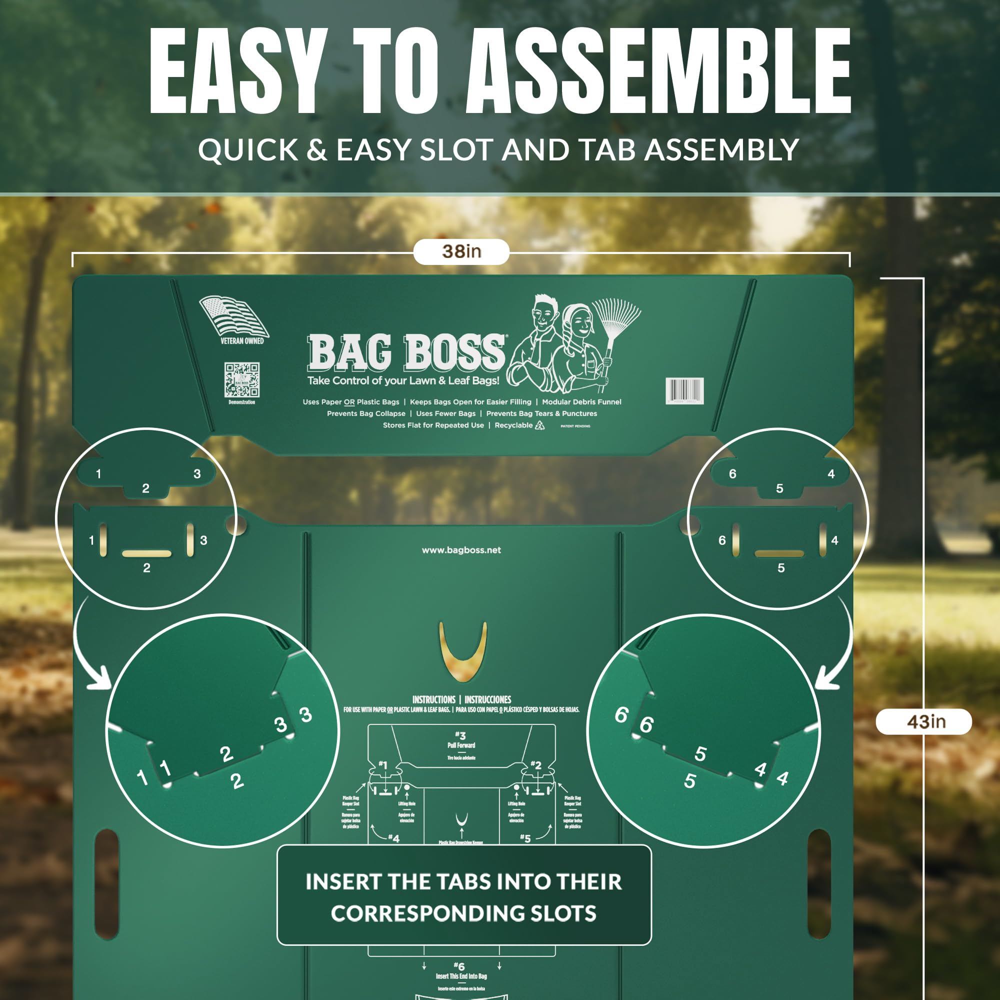 Bag Boss outdoor yard cleanup companion for camping and parties.