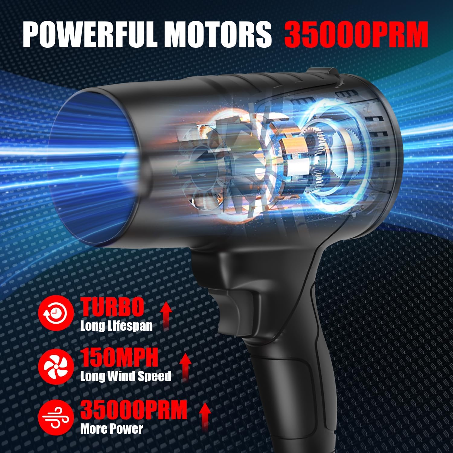 BAHNU cordless blower shows twin batteries for extended outdoor runtime.