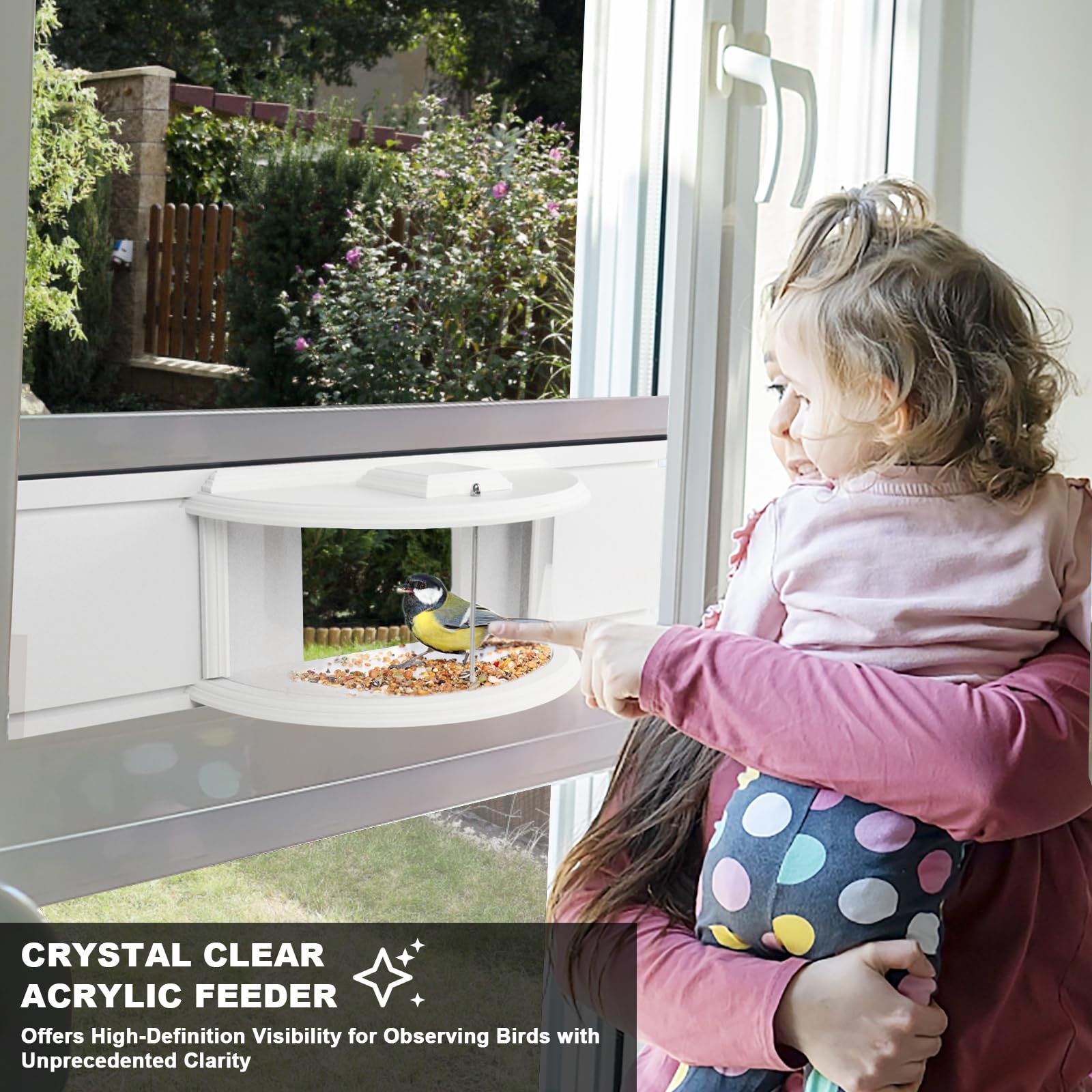 BAIAPEY Window Bird Feeder close-up materials emphasize durability