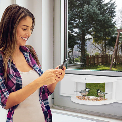 BAIAPEY Window Bird Feeder mounted on a window for compact setup