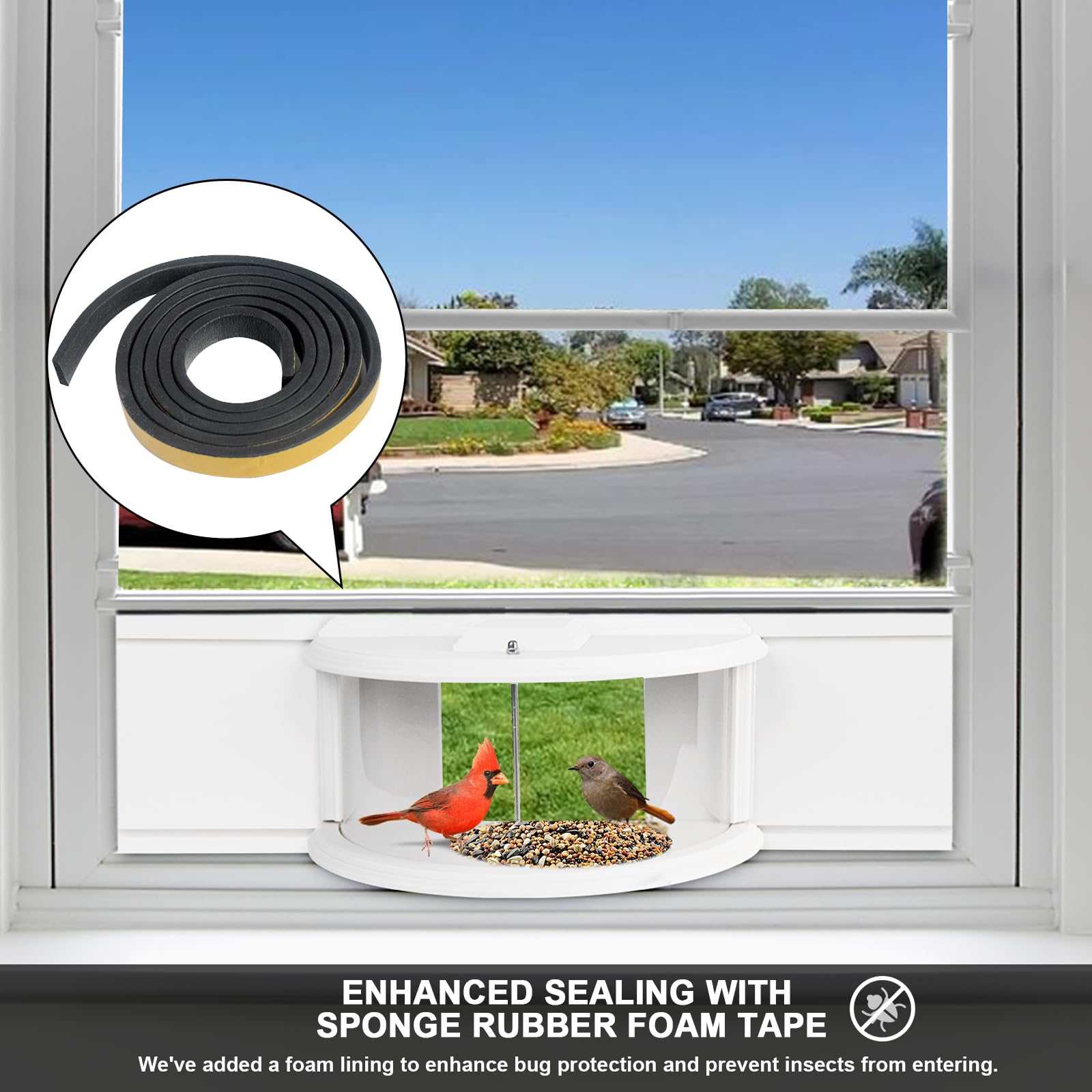 BAIAPEY Window Bird Feeder weatherproof shell for year-round use