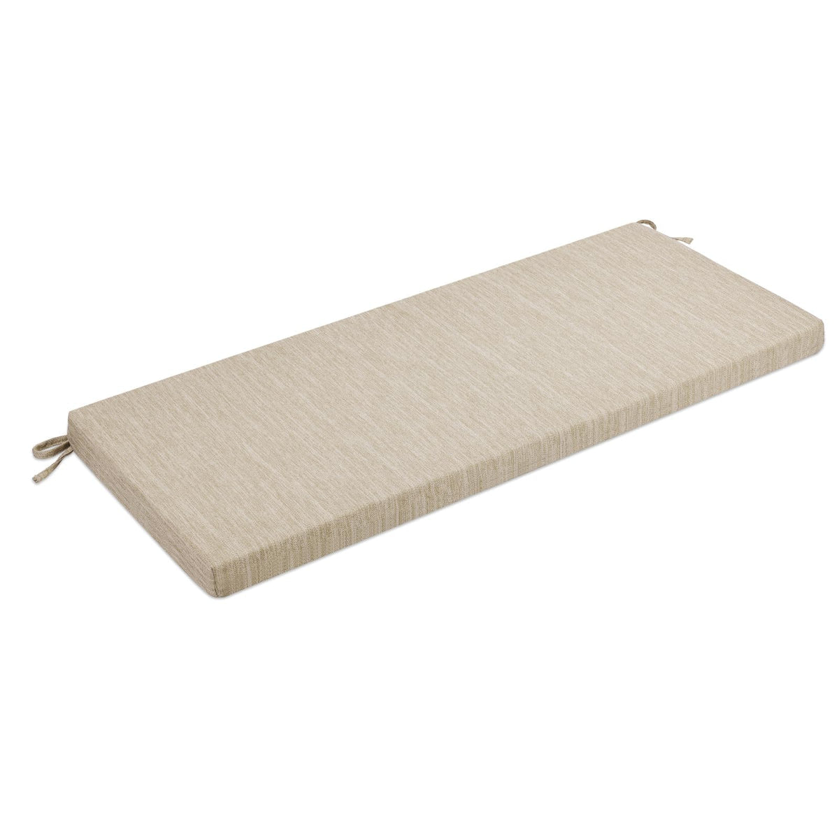 baibu 36-inch non-slip bench cushion in beige shown on a wooden bench for all-day comfort.