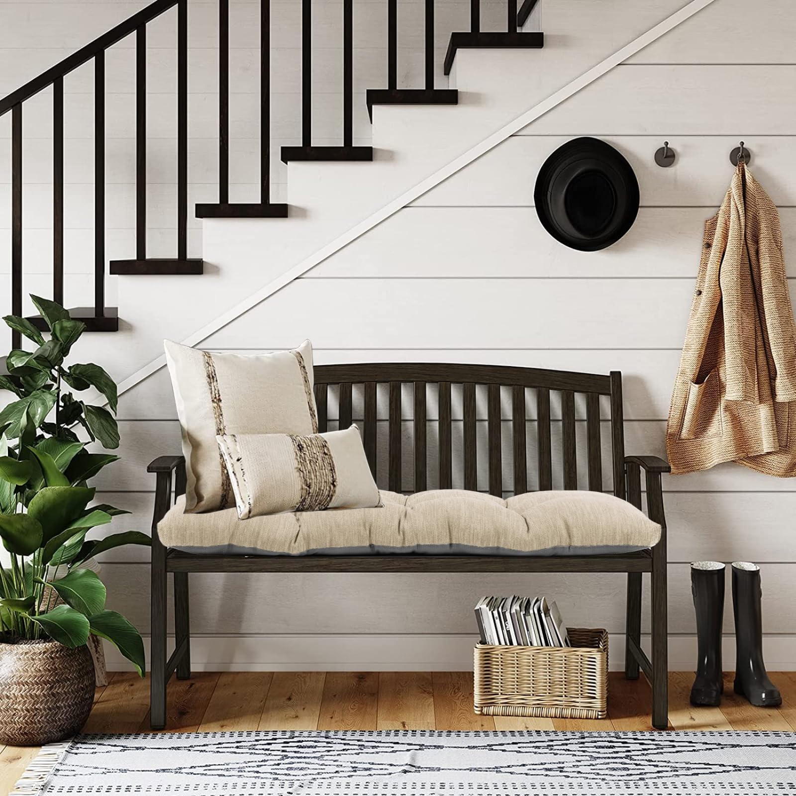 Baibu bench cushion with double non-slip design for safer, quick setup.