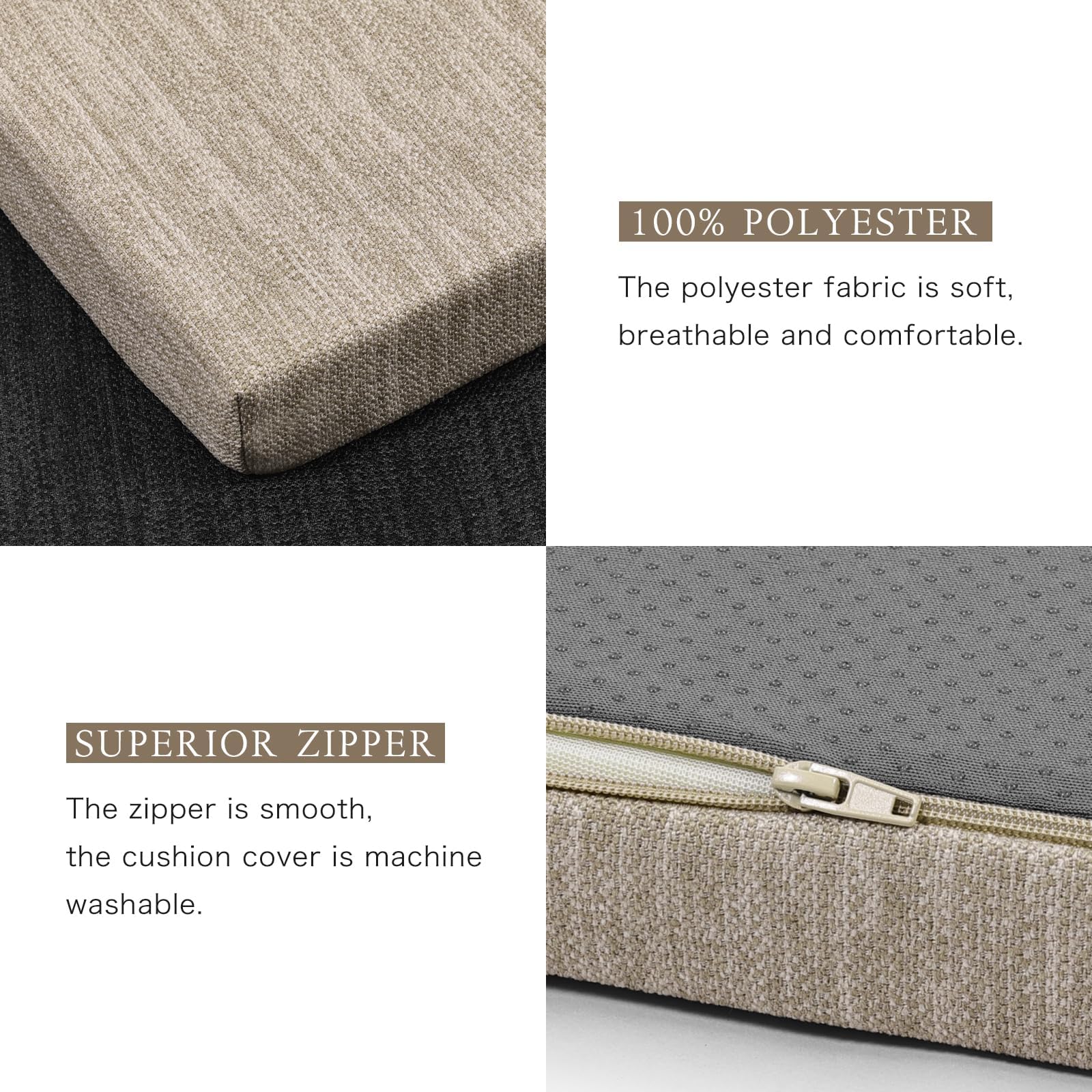 Machine-washable cover on the Baibu cushion helps refresh color and fabric.