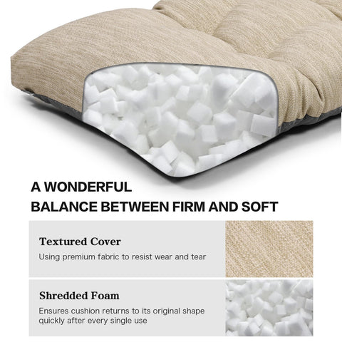 Baibu beige indoor outdoor cushion resists daily use with lasting softness.
