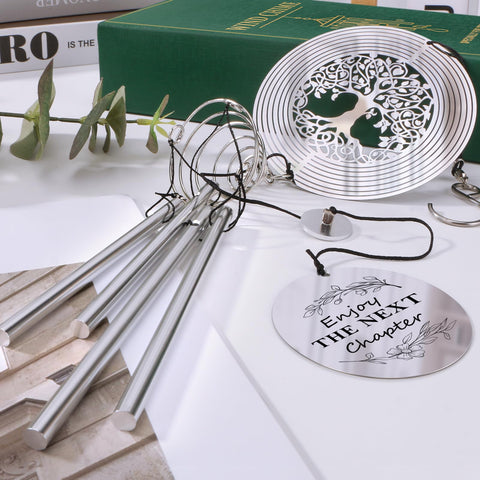 Baicai gift box with wind chimes and retirement card for gifting.
