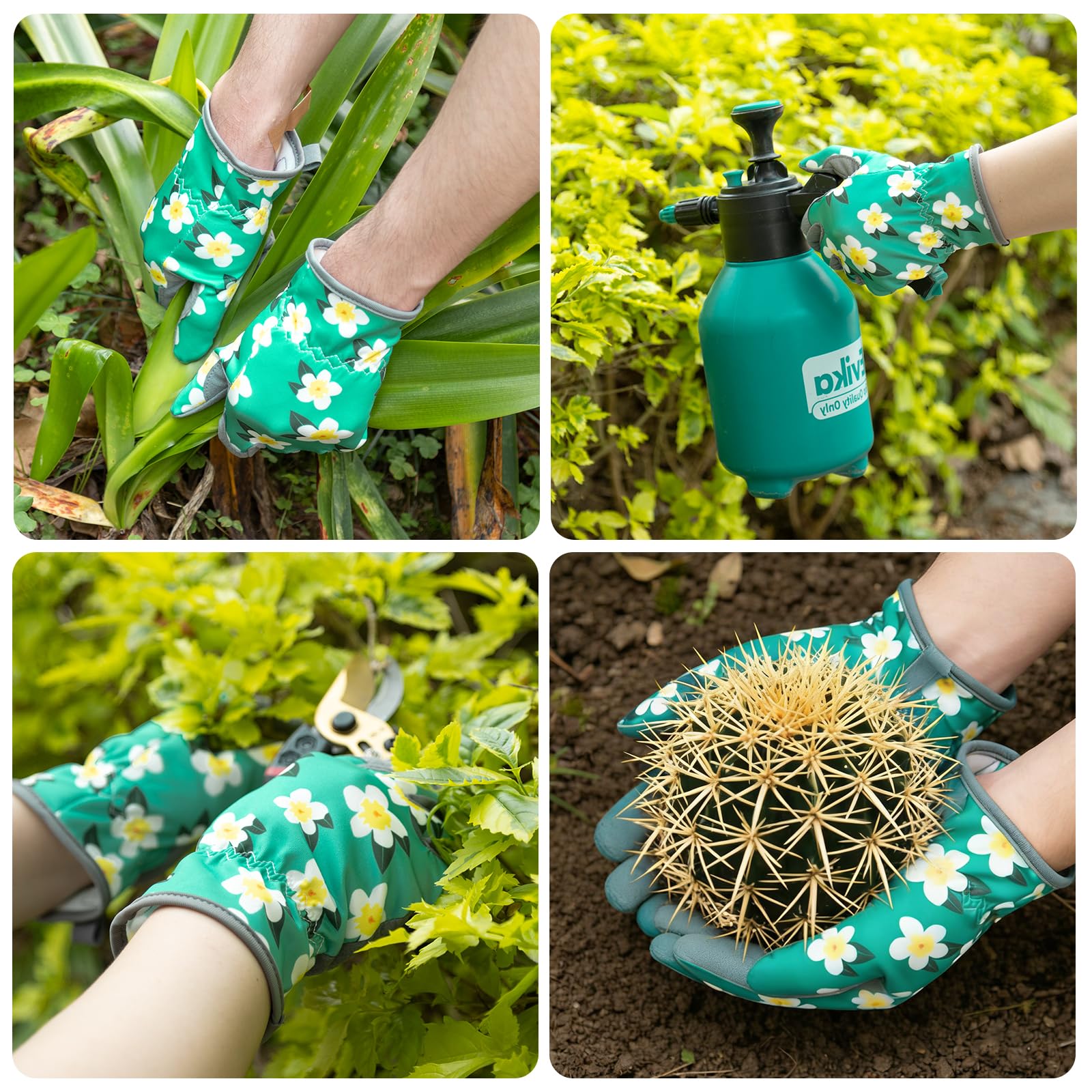 Baidast floral-pattern gloves add style during garden work.