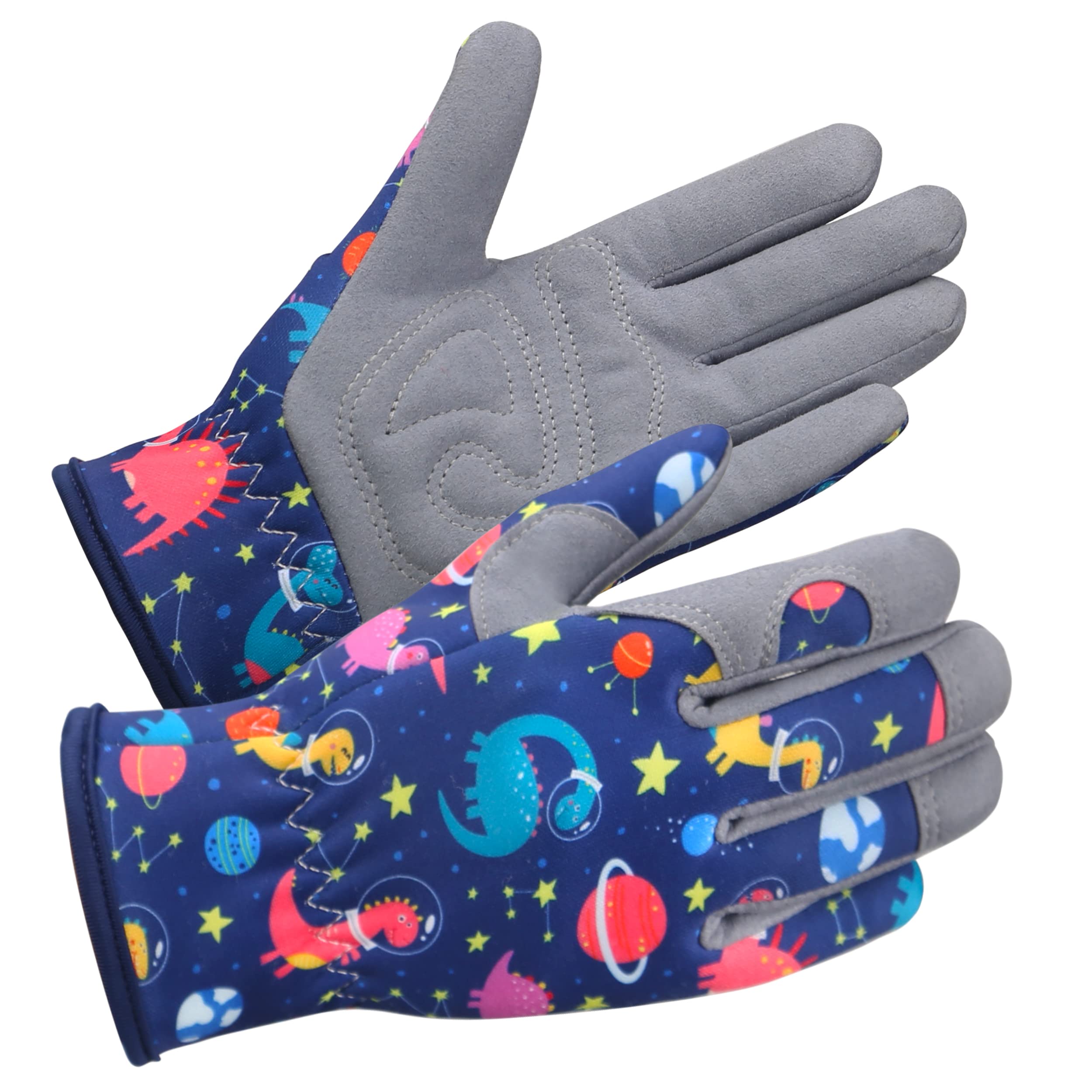 Baidast kids gloves with palm patch protect small hands during gardening.