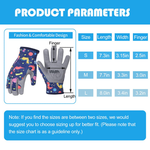 Baidast kid gloves provide flexible movement for young gardeners.