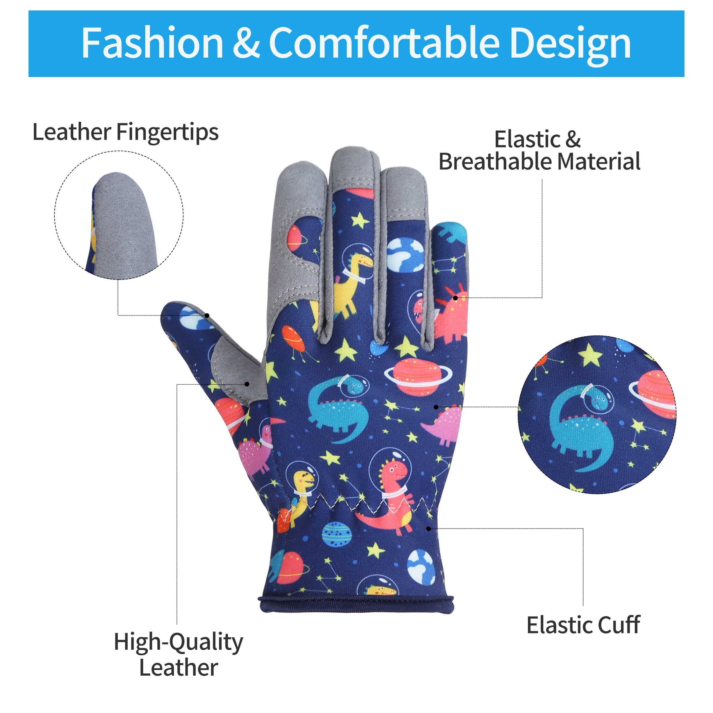 Baidast gloves with thickened fingertips provide light thorn resistance for pruning.