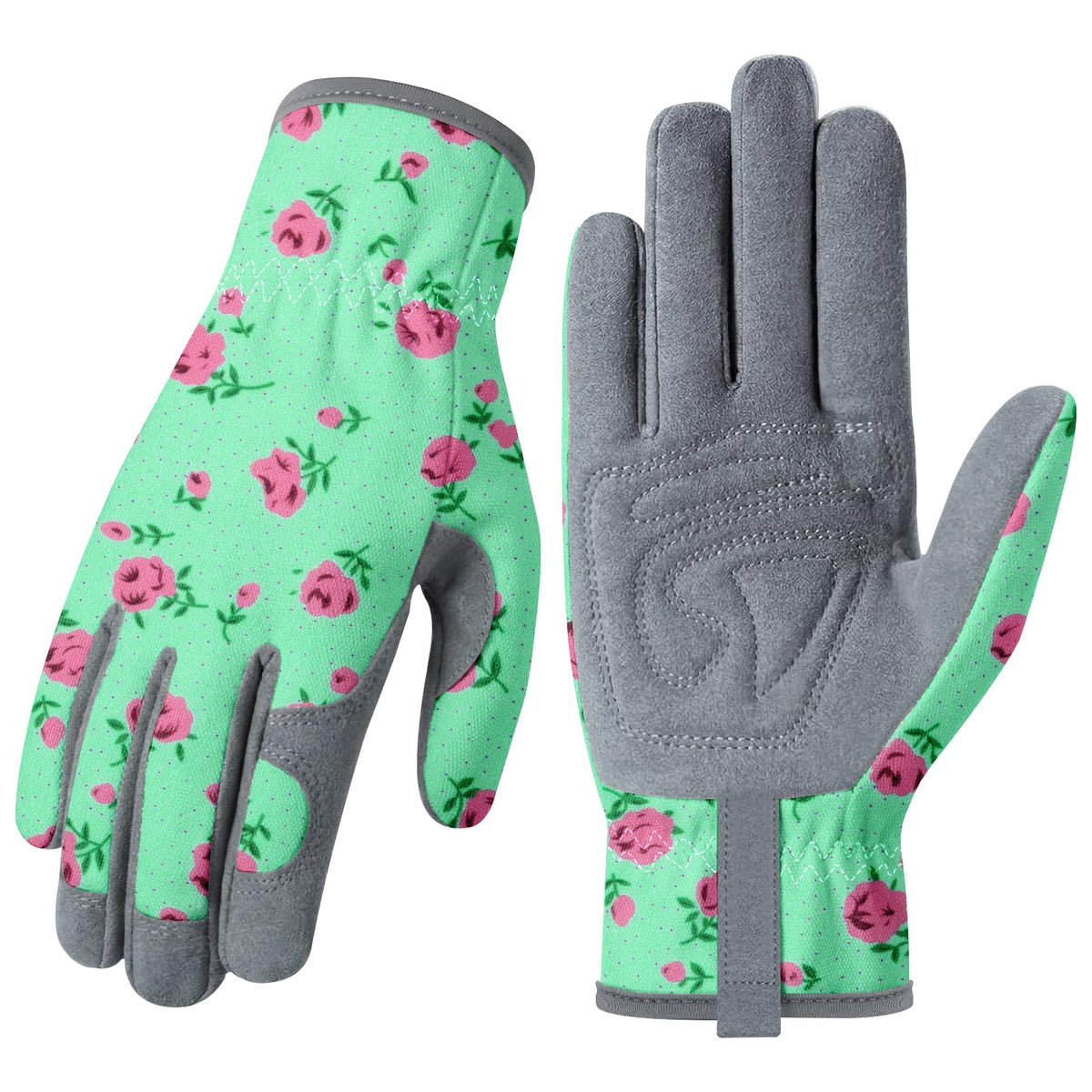 Baidast gardening gloves for women with breathable leather back for cool, comfortable gardening