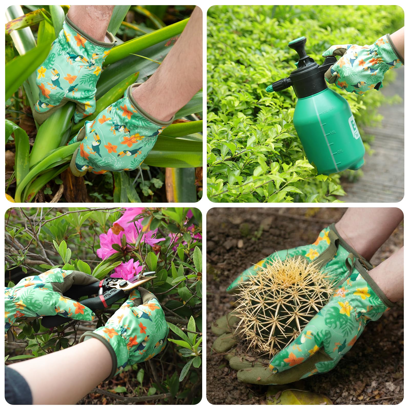 Baidast gloves for multiple garden tasks like digging, planting, and weeding