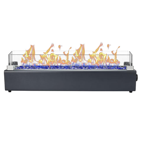 BAIDE HOME 28 inch tabletop fire pit with wind shield stabilizing flames