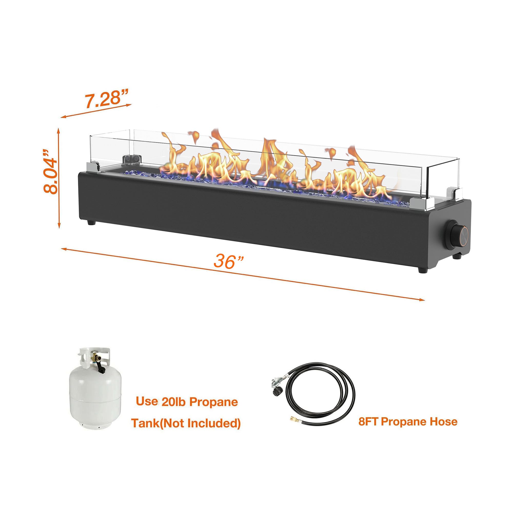 BAIDE HOME 40,000 BTU stainless-steel burner detail and strong heat output.