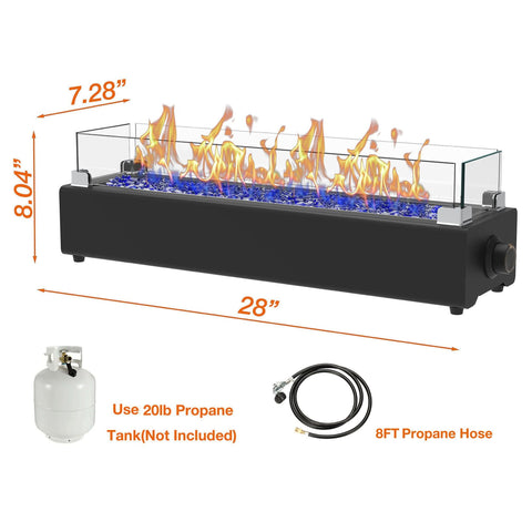 BAIDE HOME 8ft gas hose regulator enables flexible placement on various table types.
