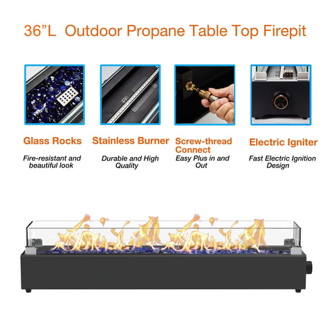 BAIDE HOME portable tabletop fire pit ready for outdoor gatherings.