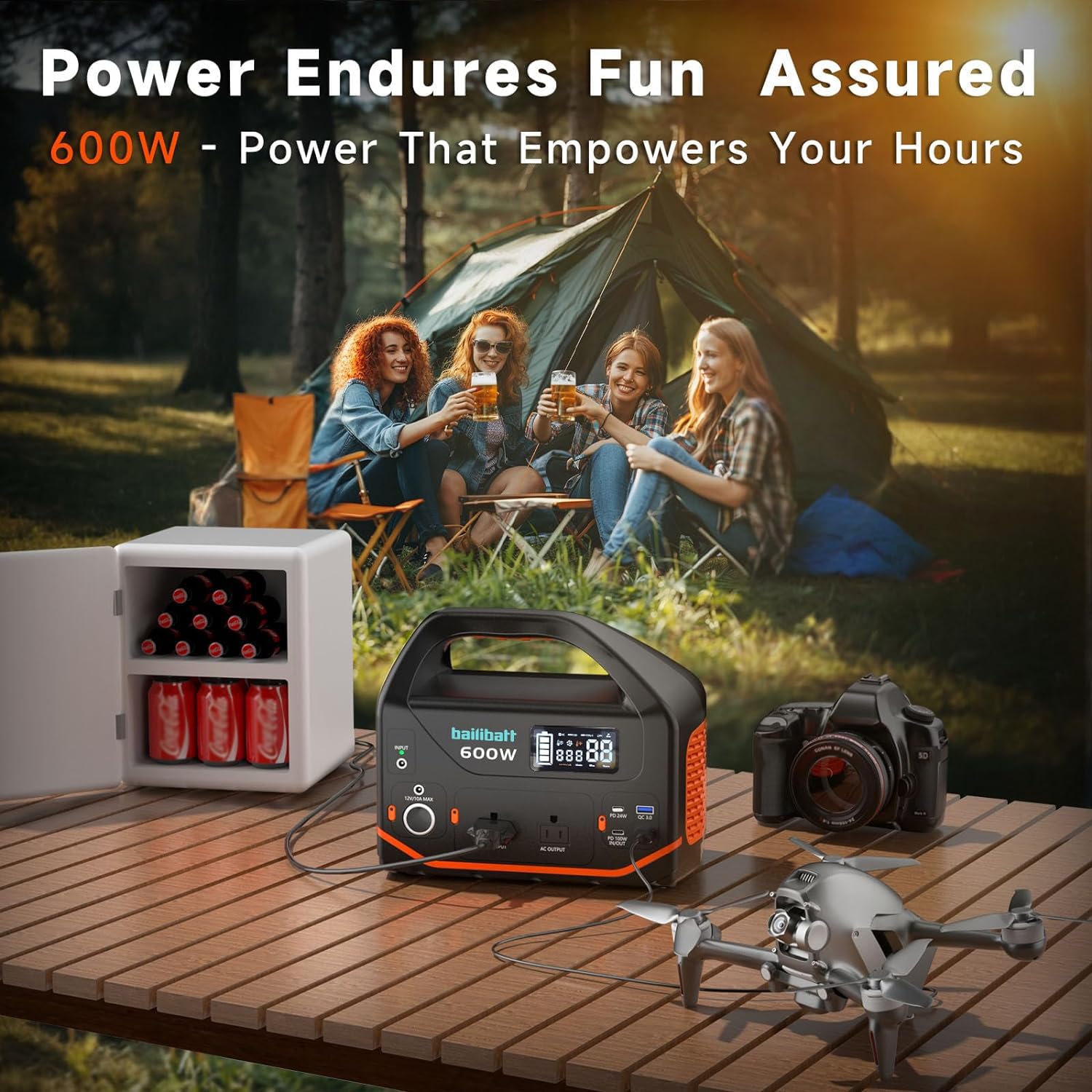 Bailibatt portable power station fast-charge ports enable rapid device recharging