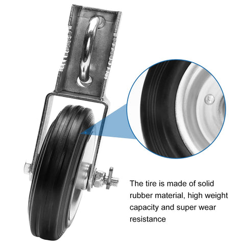 Bailoo gate wheel highlighting the 6 inch solid rubber wheel