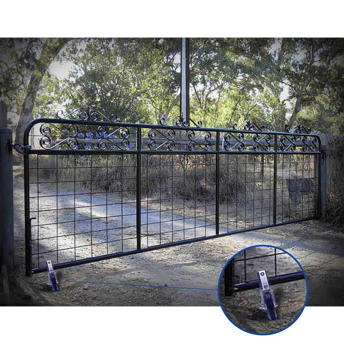 Bailoo gate wheel rolling smoothly on concrete surface