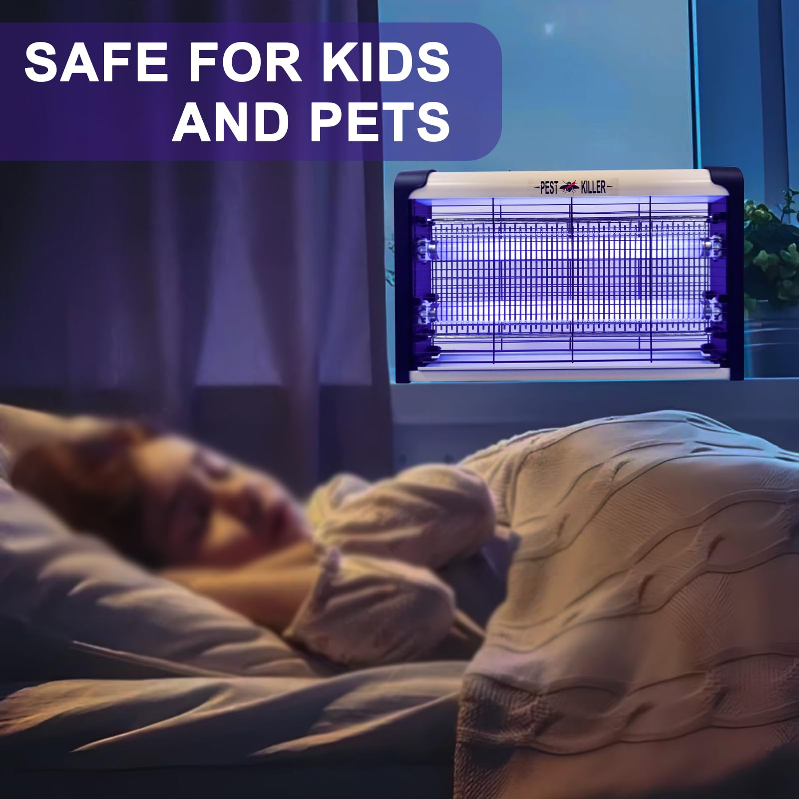 BAIMNOCM 20W zapper in kitchen setup shows indoor-only design for safe use.