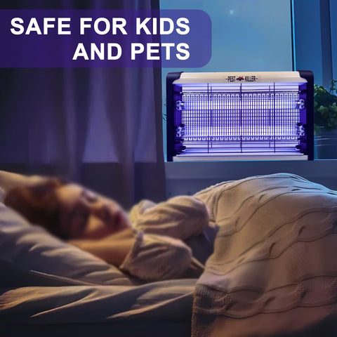 BAIMNOCM 20W zapper in kitchen setup shows indoor-only design for safe use.