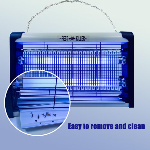 BAIMNOCM 20W zapper top-uv-light demonstrates the high-intensity lure for flying insects.