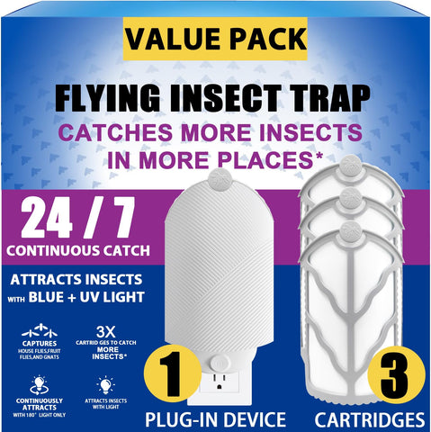 BAIMNOCM Flying Insect Trap base for quick plug-in setup and continuous capture.
