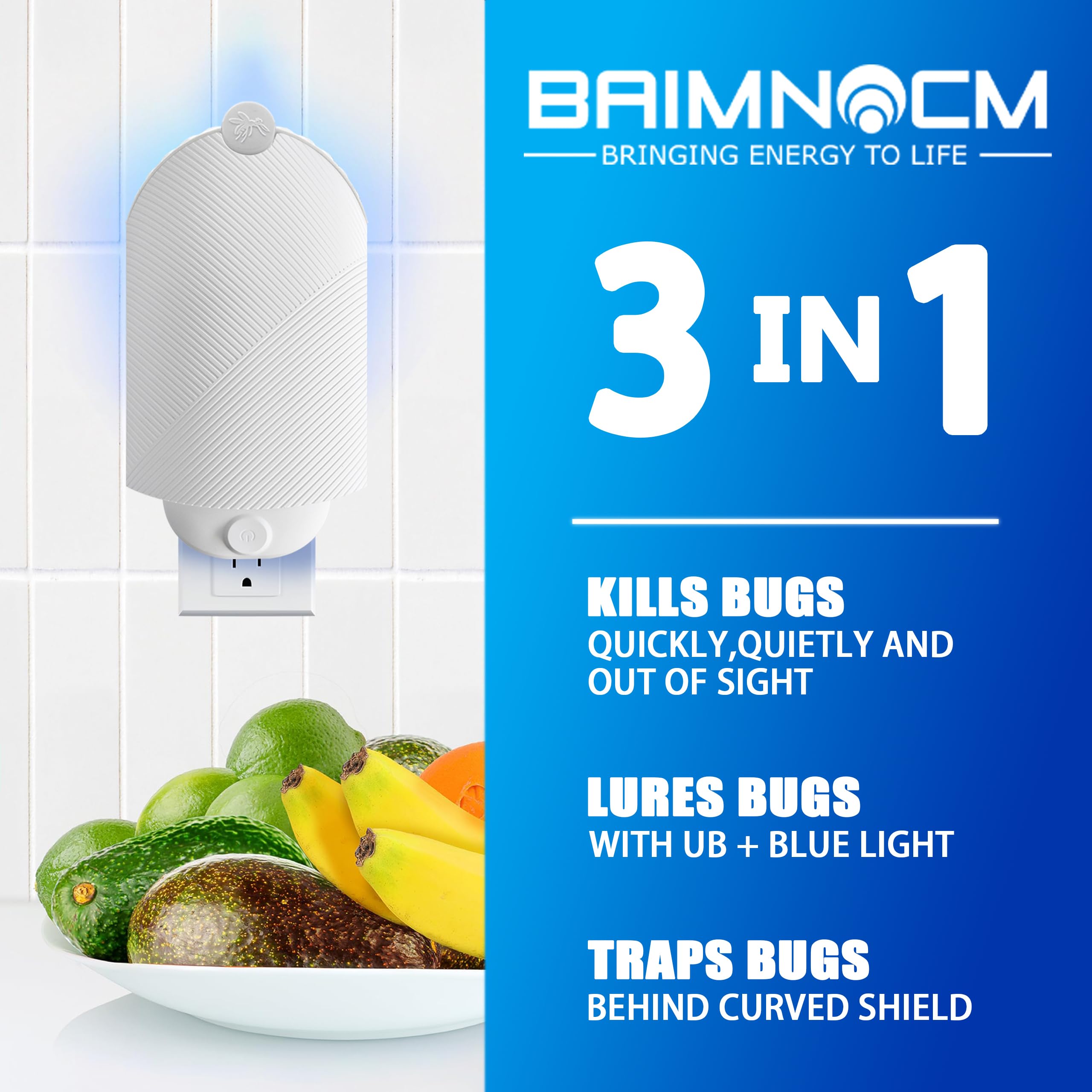 BAIMNOCM Plug-in base setup ready for US outlets.