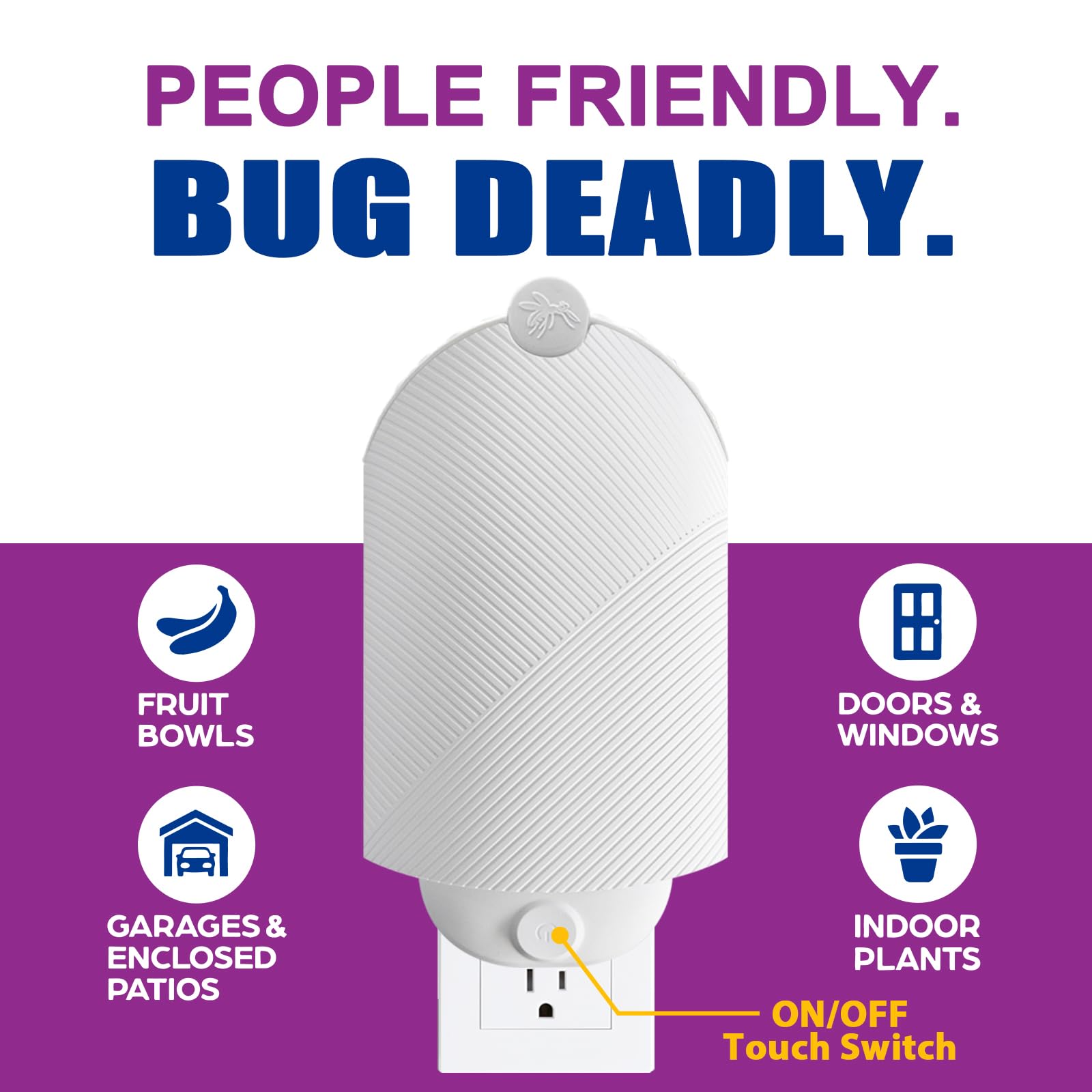BAIMNOCM UV light unit attracts flying insects without chemical sprays.